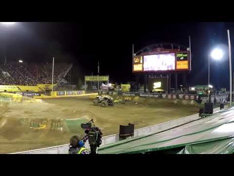 REVERSE BACKFLIP! Max-D Neil Elliot Monster Jam World Finals 2017 Freestyle
