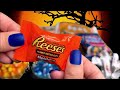 Filling Cups With Candy ASMR Mini Reese S Peanut Butter Cups Halloween Candies