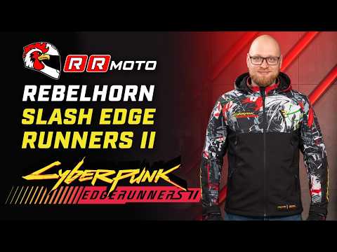 Kurtka tekstylna REBELHORN SLASH CYBERPUNK EDGERUNNERS 2 czarny biały szary czerwony fluo żółty fluo zielony