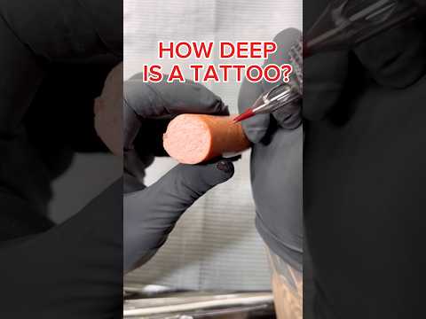 How Deep does A Tattoo Needle go in skin? #Shorts #Tattoo #TattooArtist