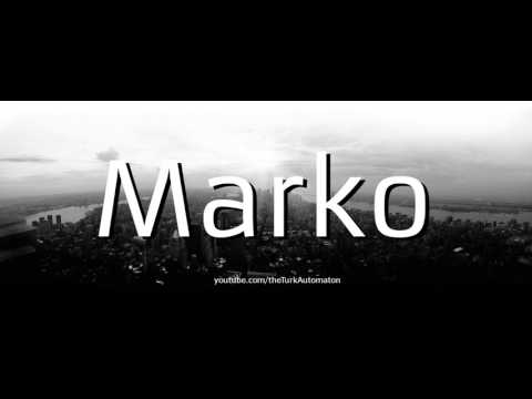 How to pronounce Marko Marin in German