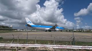 KLM a330 Jet blast - Maho Beach ⛱️ - SXM - St Maarten 2022 - Princess Juliana International Airport