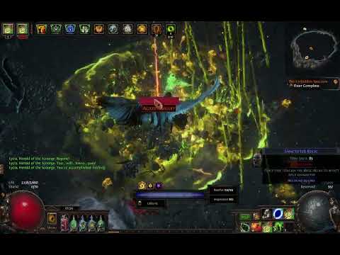 (PoE) 3.20 Uber LYCIA Sanctum final boss fight Toxic rain Raider