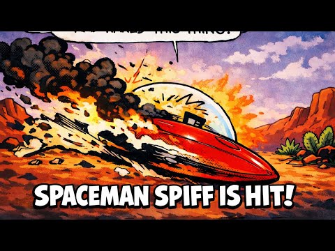 Spaceman Spiff is Hit and Crash Lands on Alien Planet 