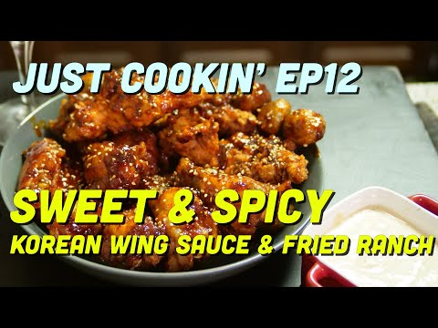 Sweet & Spicy Korean Wing Sauce with Fried Ranch Dipping Sauce