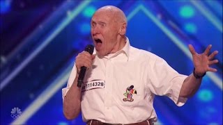 AGT 82yo war veteran sings &quot;Let the Boddies Hit the Floor&quot; by Drowning Pool