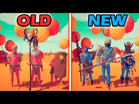 OLD TRIBAL TEAM vs NEW TRIBAL TEAM - Totally Accurate Battle Simulator | TABS