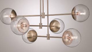 1_Watch A Video About the Possini Euro Rigsby Soft Gold Hammered Glass 6 Light Chandelier