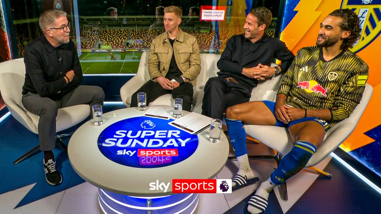 Dominic Calvert-Lewin in the Super Sunday studio after scoring for Leeds vs Brentford! 😮