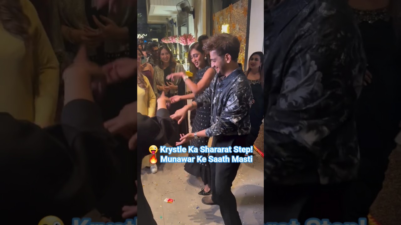 Munawar Faruqui dancing with Krystle D'Souza to Shararat at his birthday bash