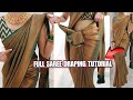 How To Drape Kanjivaram Silk Saree Easily Perfectly Self Saree Draping Tutorial Step By Step Hindi