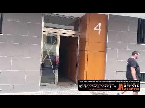 Puerta automatica corredera acero inox