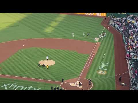 Ben Roethlisberger throws out first pitch to David Bednar at PNC Park