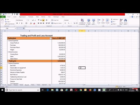 Part of a video titled How to prepare Trading and Profit and Loss Account in Excel Spread Sheet