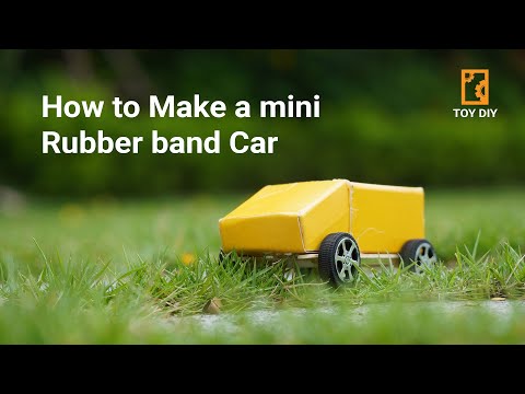 How to Make a mini Rubber band Car (Handmade Toy)
