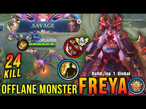 SAVAGE + 24 Kills!! Freya VS Top Global Khaleed!! - Build Top 1 Global Freya ~ MLBB
