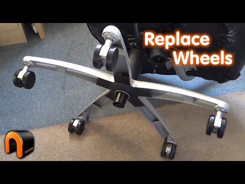Part of a video titled How To Replace Chair Wheels in 2 Mins - YouTube