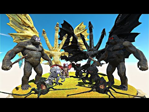 Legendary War - King Kong + Random Kaiju Monster vs Shadow Itself | Animal Revolt Battle Simulator