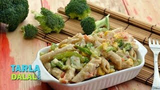 Cheesy Pasta with Vegetables (Calcium Rich Recipe) by Tarla Dalal