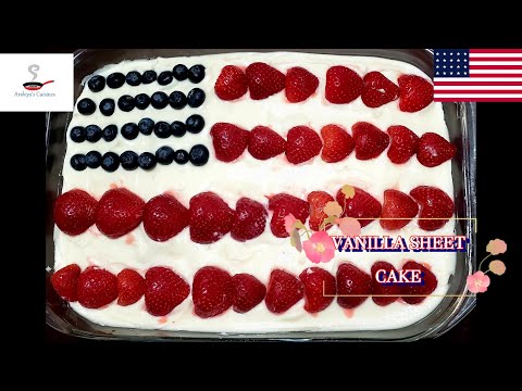 American flag cake || vanilla sheet cake || Arshiya's Cuisines