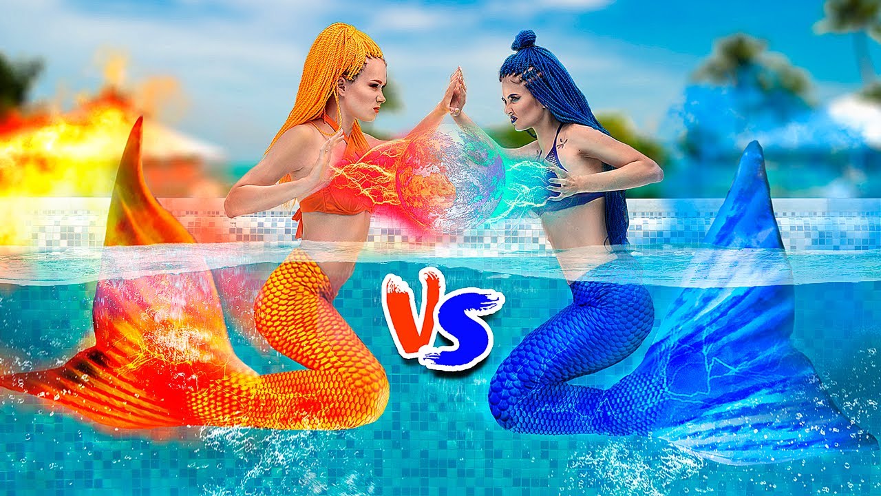 Hot vs Cold Challenge - Mermaid on Fire vs Icy Mermaid