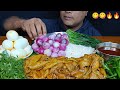 ASMR EATING OILY CHICKEN SKIN CURRY WITH BASMATI RICE EATING SHOW
