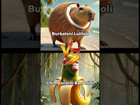 Burbaloni Luliloli 🦦VS Chimpanzee Bananini 🐵🍌Itanlian Strong Character.#character #fight #aniamls