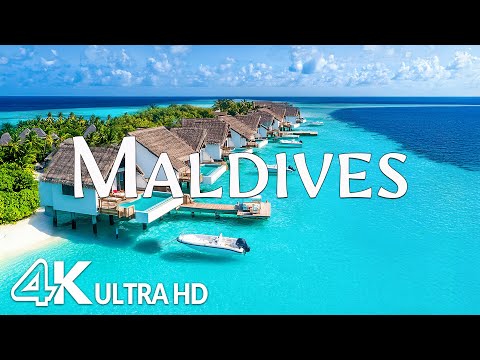 Maldives 4K - Crystal Clear Waters & Stunning Beaches with Relaxing Music | 4K Ultra HD Video