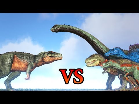 Carcharodontosaurus vs Rex, Spino & other ARK Dinosaurs - ARK Modded #3 || Cantex