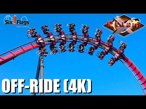Off-ride footage of a X-Flight train