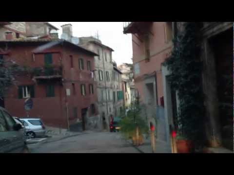 Perugia, Italy Car Ride Through Tight Ci