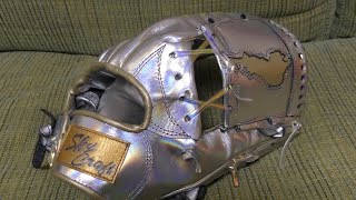全身メタリックなギンギラギンシルバーグラブ作ってみた。＃オーダーグラブ＃SkyCraft＃野球グローブ