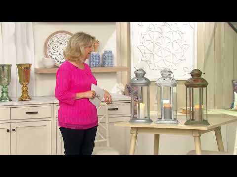 Sister Road by JG 21" Galvanized Stars Hollow Lantern on QVC