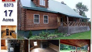preview picture of video 'Maine Real Estate Log Home, 17 Acres ME Land MOOERS #8014'