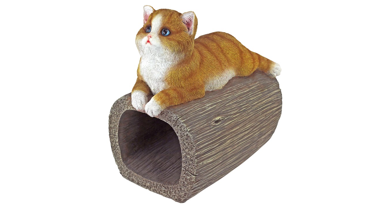 Kitty Cat Gutter Guardian Downspout Statue Video