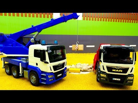 Tolle Spielzeugautos - Die Baustellenfahrzeuge bauen einen Sandkasten
