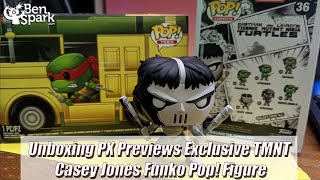 Unboxing PX Previews Exclusive TMNT Casey Jones Funko Pop! Figure Limited Edition B&W Chase Version