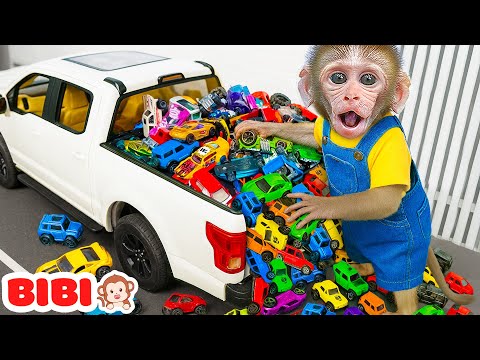 Mono BiBi Compra Carrito Lleno de Coches Juguete con Pato y Hace Baldehelado Arcoíris |MONO BIBI ESP