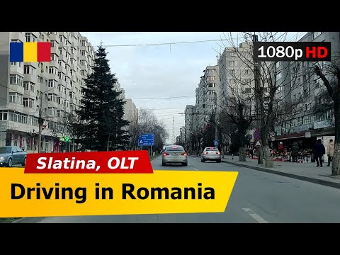 🔴 Romania • Slatina, Olt【1080p Full HD】Driving on Bulevardul Alexandru Ioan Cuza, Nicolae Titulescu