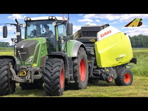 Grasernte  pressen, wickeln, verladen – Ausbildung in der Landwirtschaft mit starken Fendt Traktoren