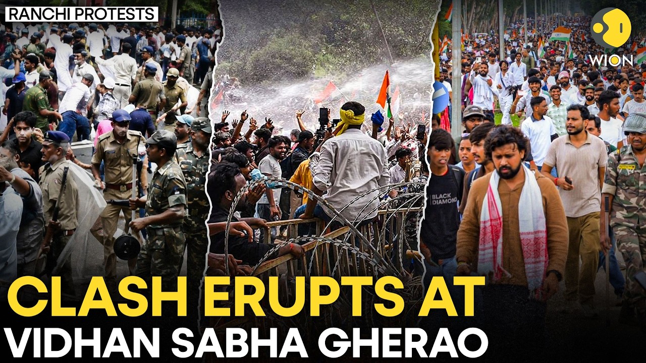 Jharkhand Protest LIVE: Assembly Adjourned; Tear Gas & Lathi Charge at Vidhan Sabha Gherao | WION