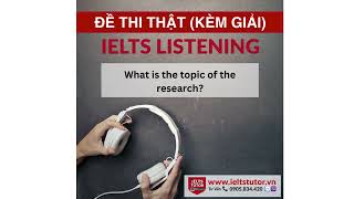 What is the topic of the research?: IELTS LISTENING Vol 5 Test 8 Section 3