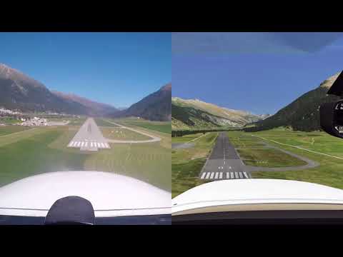Aerofly FS 2 vs Real Life: landing in Samedan (LSZS) in a Cessna 172