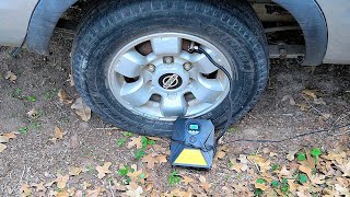Atsanc Tire Inflator. Live Test! 0 to 30 PSI Test on 15-inch Car Tire!