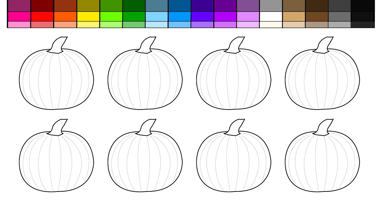 Learn Colors for Kids and Halloween Pumpkin Patch Coloring Pages