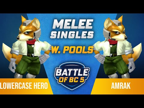 Lowercase hero (Fox) vs Amrak (Fox) - Melee Singles Winners Pools - Battle of BC 5