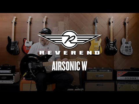 Reverend AirSoinc W Midnight Black Semi Hollow Thru-Body F Holes w/ WIlkinson Trem imagen 10