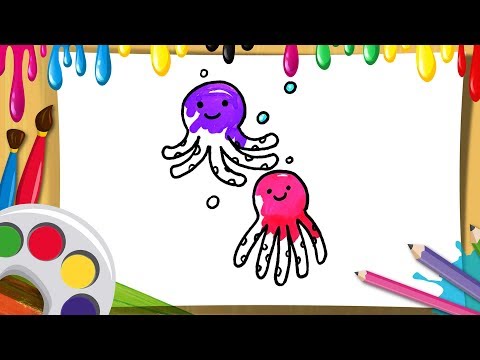 how to draw octopus for children colorful octopus drawing for children -easy step by step coloring -  Lesson 110