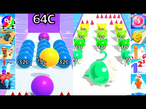 ✅ Satisfying Video Mobile Games - Ball Run 2048 Infinity vs Marble Run 3D - crazy gameplay