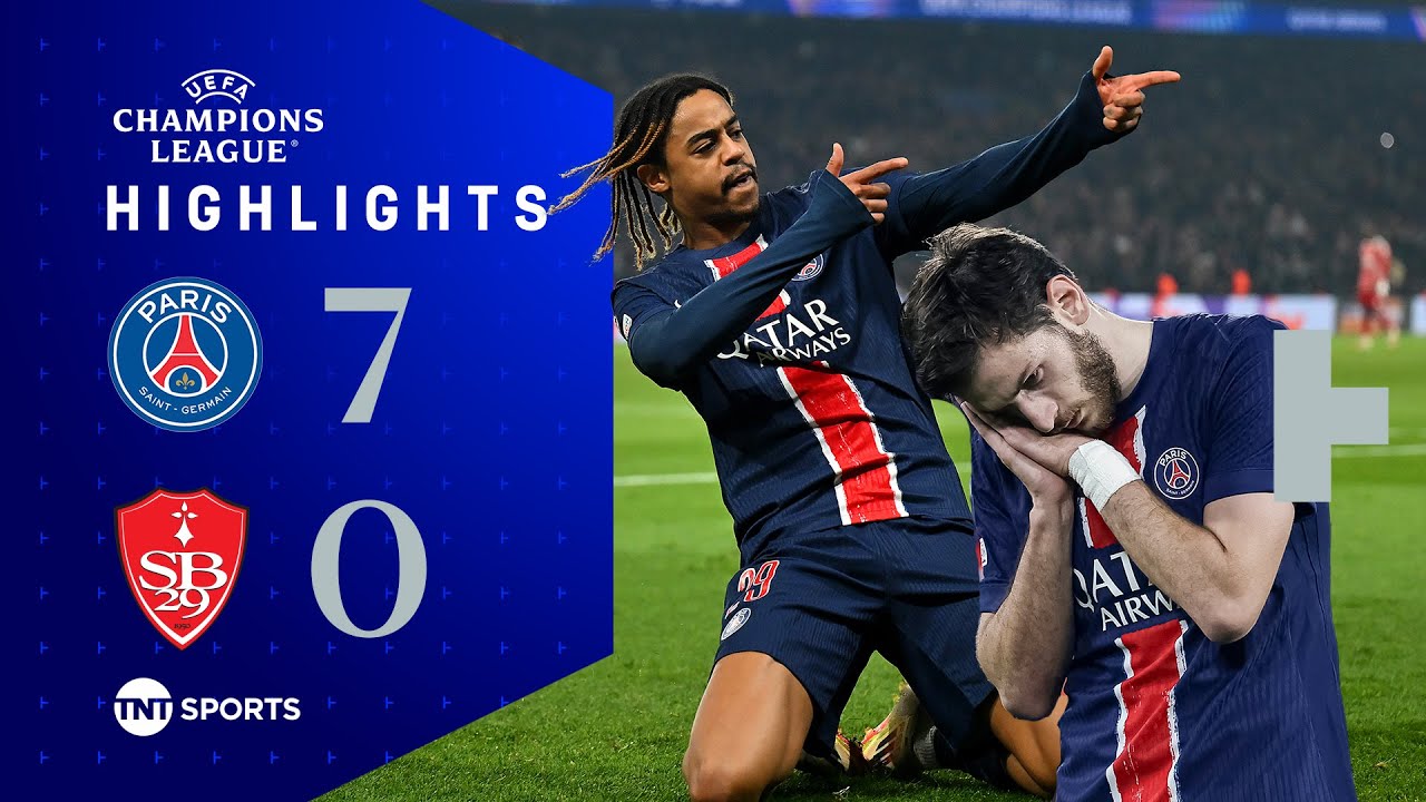 PSG’s Seven Goal Thrashing! 🔥⚽ | PSG 7-0 Brest | UEFA Champions League Highlights